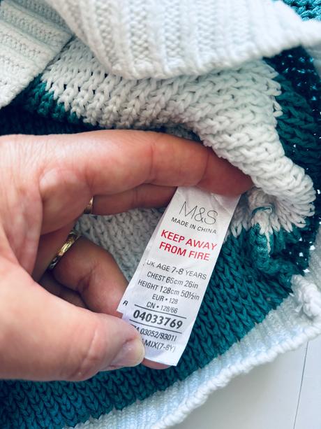 Cb/ svetr s pruhy - v.7/8 let, marks & spencer,128