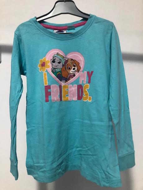 Zelenkavé triko tlapková patrola, 110