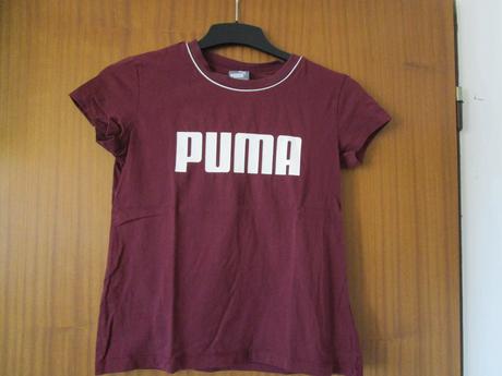 Téměř nové hnědé bavl. tričko zn. puma, kr. rukáv,, puma,34