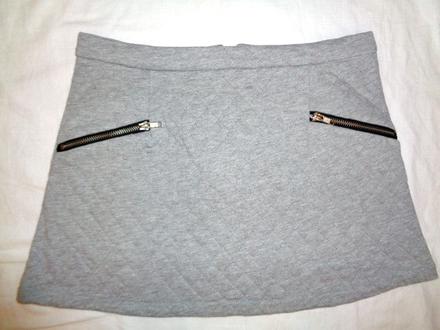 Luxusní šedá teplejší prošívaná sukně, 158