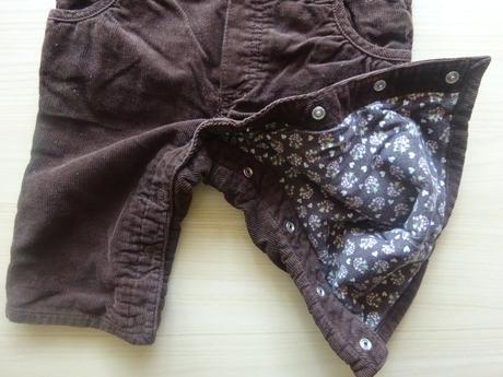 Hnědé manšestrové laclíky, vel. 74, h&m,74