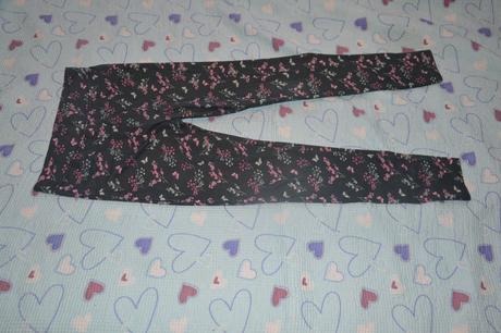 152 158 164 legíly legínky s květinovým potiskem, f&f,152