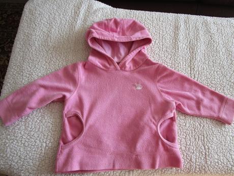 Velmi pěkná růžová flaušová mikina s kapucí next, next,86