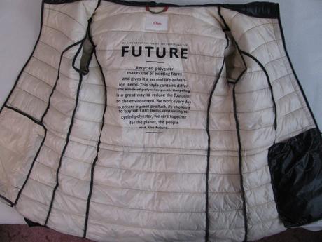 Černá zimní prošívaná bunda s kapucí s.oliver, s.oliver,40