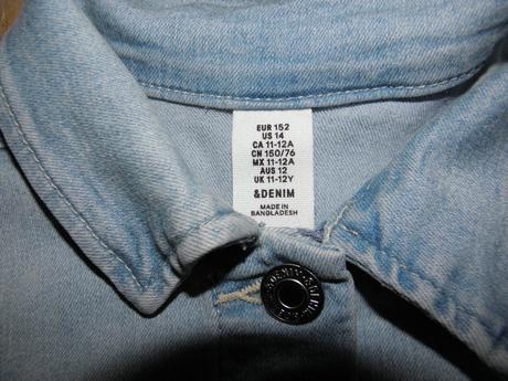 Dívčí riflová / džínová bunda zn. h&m vel.152, h&m,152