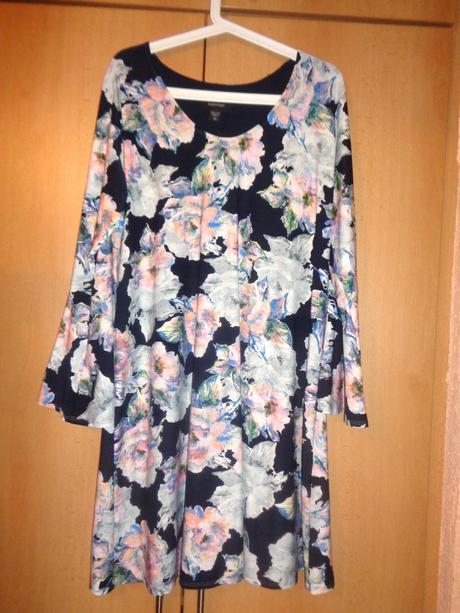 Luxusní modré květované šaty 5xl, 5xl