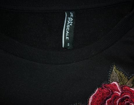 Černá dámská mikina s růží takko fashion, takko,s