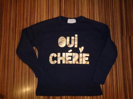 Krásná modrá mikina se zlatým nápisem, zara,122