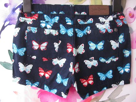 Krásné tmavě modré kraťasy s motýlkama john baner, 128