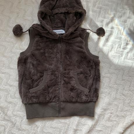 Vesta s kapucí a bambulemi s-m,, clockhouse,s