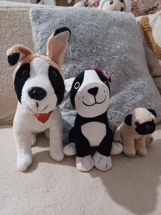 3krát plyšový pes gump, mops, 