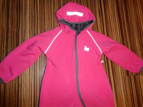 Super růžový softshellový overal s kožíškem, 74