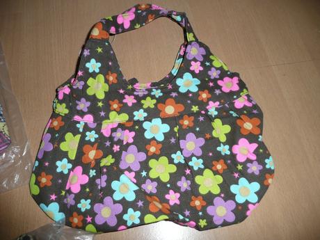 Kabelka látková malá květy méďa tygr,