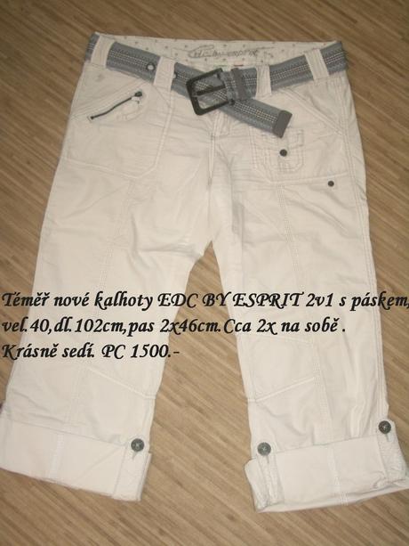 Letní kalhoty 2v1 edc esprit vel.40, esprit,40