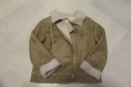 Velurová bundička s kožíškem, h&m,110