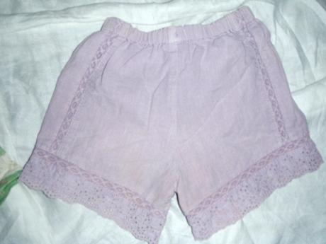 Super komplet - pruhované tričko + fialové šortky, next,74