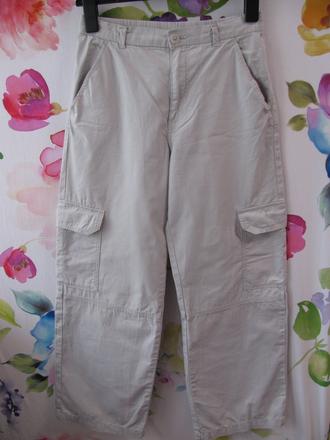 Dívčí sv.šedé kalhoty, plátěné kapsáče, h&m,164