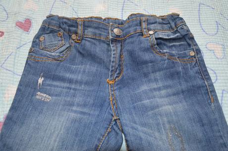 128 134 elastické džíny rifle s třpytkami, dopodopo,128