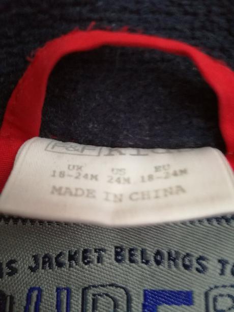 Dětská bunda jaro/podzim s kapucí zn. f&f, f&f,92