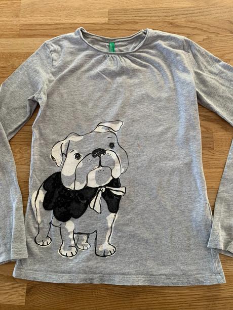 Triko & tričko se psem benetton vel. 146/152, benetton,146