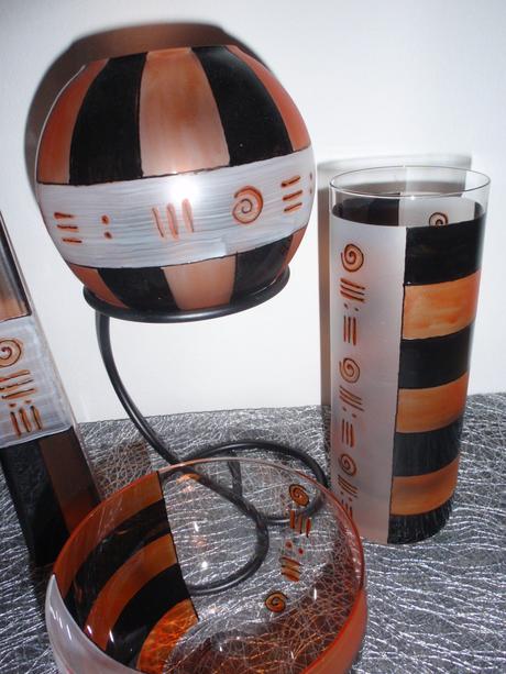 Sada miska-váza-svícen-karafa ornamenty 4 kusy.,