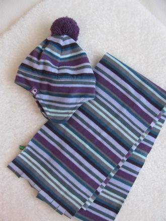 Fleecová souprava-čepice+šála benetton, benetton,74