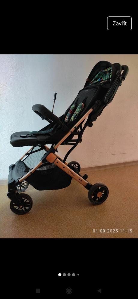 Kočárek momi estelle zelený se zlatým rámem, momi,momi estelle