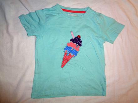 Mentolově zelené tričko s vyšitou zmrzlinou, mountain warehouse,116