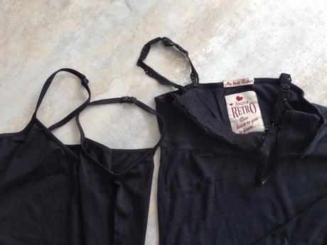 2 černá tílka zn.skiny a retro jeans  vel. s, skiny,s