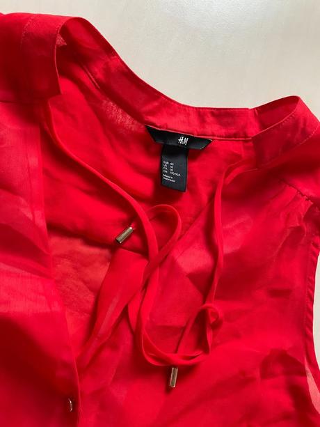 Červená prosvítavá halenka, vel l, hm, h&m,l