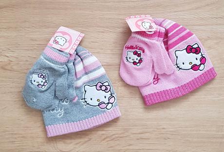 Zimní čepice + rukavice hello kitty, 74 / 80 / 86 / 92