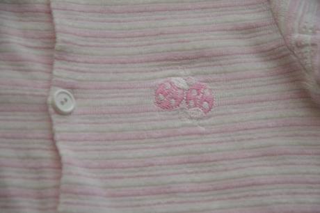 Proužkatý teplejší overal s výšivkou, beruškami, baby,62