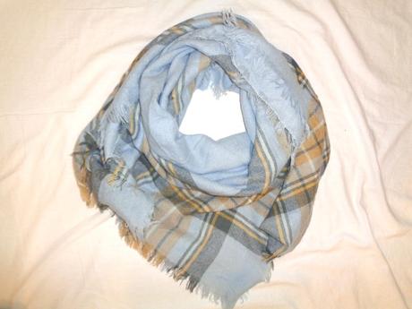 Luxusní teploučký modrý šátek -maxi, 