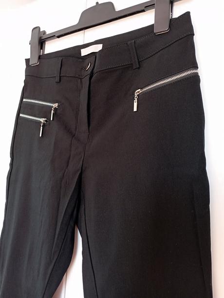 Šik elegantní černé kalhoty se zipy, gate,38