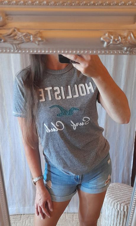 Hollister šedé melírové tričko, hollister,s