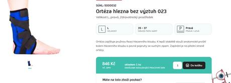 Ortéza hlezna bez výztuh, 