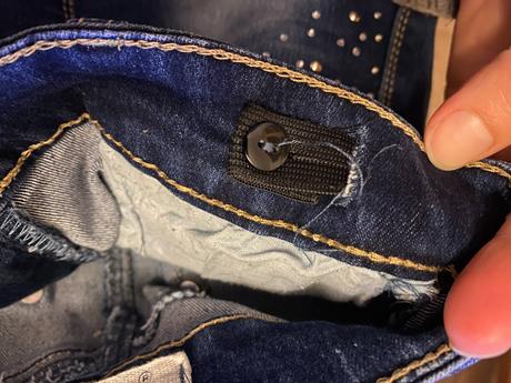 Riflová mini sukně s kamínky vel. 134, 134