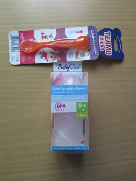 Kojenecká láhev a termo lžička, babyono