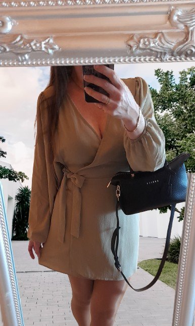 Asos olivové zavinovací krátké šaty, 40