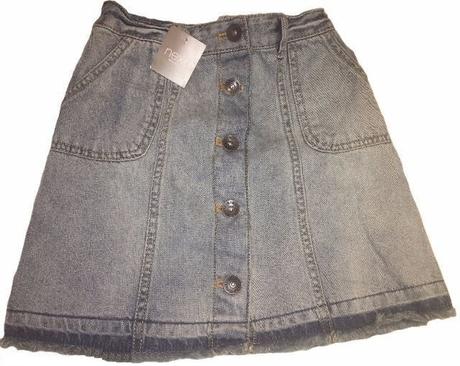 Světle modrá džínová sukně na knoflíky, vel. 8y, next,122