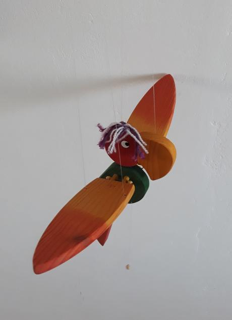 Dřevěný papoušek hračka, dekorace., 