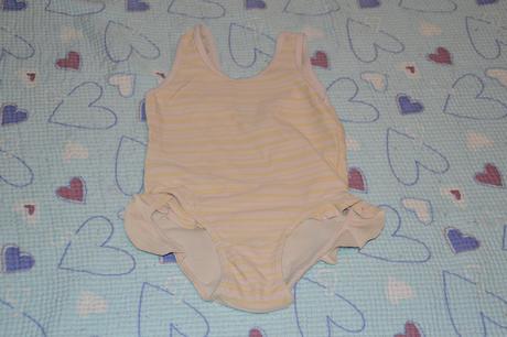 Žlutorůžové dívčí plavky s kanýrky, mothercare,104