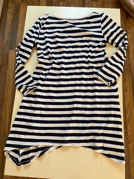 Pruhovaný top/minišaty cípy do stran, vel není cca, m