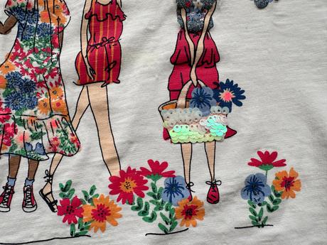 Dívčí tričko holky, měnící flitry, c&a, vel. 122, c&a,122