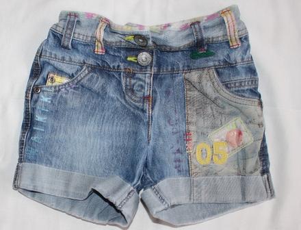 Va105 riflové kraťasy/šortky s aplikací 4-5 let, next,110