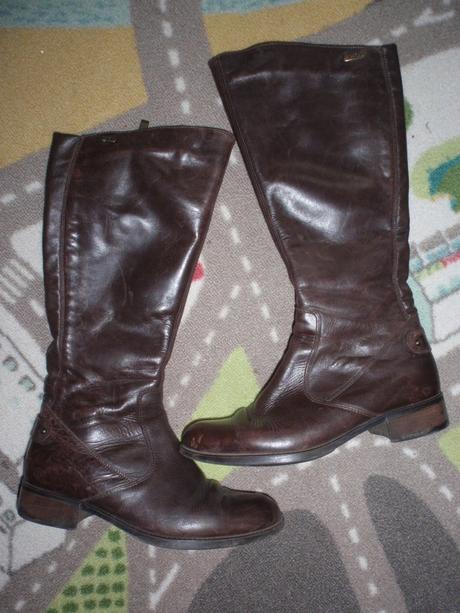 Boty-kozačky kožené tmavě hnědé vel. 37., lasocki,37