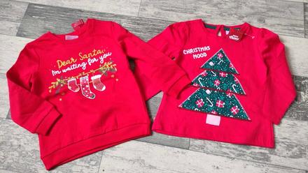 Mikina+triko vánoční dívčí v.92 nové, 92