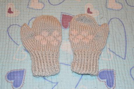 Pletené rukavičky, palčáky vel. cca 74, 74