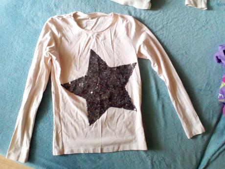 12 x tričko dlouhý rukáv, h&m,134