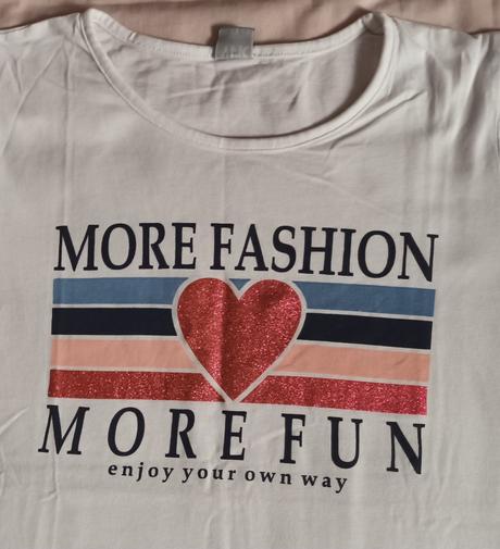 Dívčí triko bílé krátký rukáv srdíčko, 158